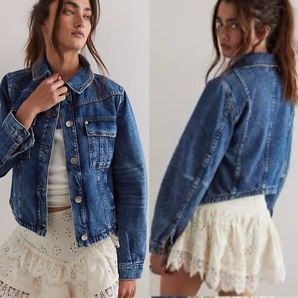 We the free jade denim jacket size medium